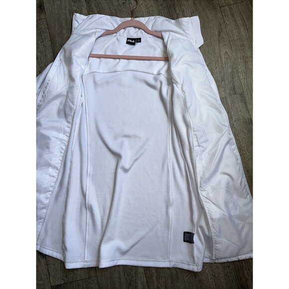 Fila White Zip-Up Jacket Sport with‎ Quilted Panels Sku9 - Picture 11 of 12